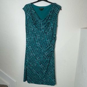 Lauren Ralph Lauren Women's Midi Shift Dress Size 16 Green Cowl Neck